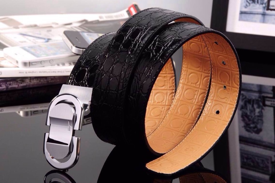 Ferragamo Gentle Monster leather belt with double gancini buckle GM029